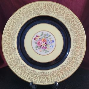 Johnson Brothers Service Plate; Victorian Gold Filigree And Floral Dinner Plate